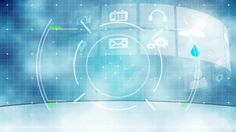 Futuristic Data Interface with Geometric Shapes