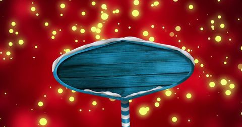 Christmas Signboard with Snowy Whimsical Background