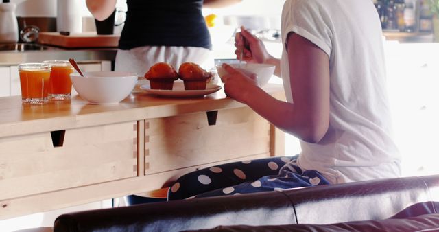 Young Adults Having Breakfast at Home - Download Free Stock Images Pikwizard.com