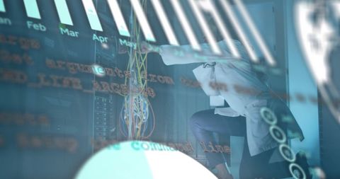 Data Visualization Overlaying Technician Fixing Server - Download Free Stock Images Pikwizard.com