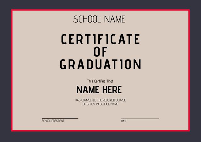 Versatile Academic Graduation Certificate Template - Download Free Stock Templates Pikwizard.com