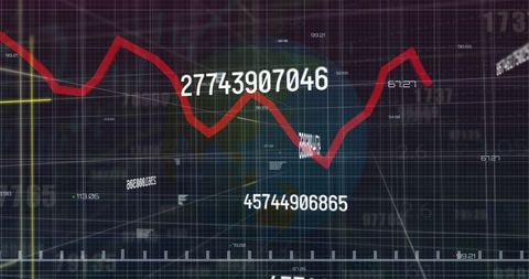 Digital Data Visualization with Dynamic Graph and Global Interface - Download Free Stock Images Pikwizard.com