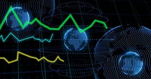 global financial data analysis with digital earth visualization - Download Free Stock Images Pikwizard.com