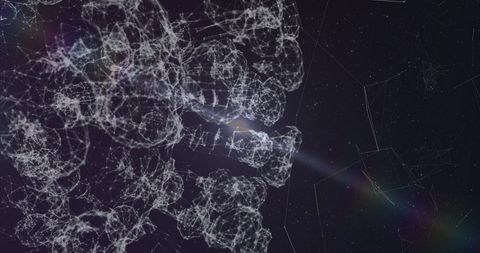 Futuristic Abstract Digital Network with Interconnected Nodes