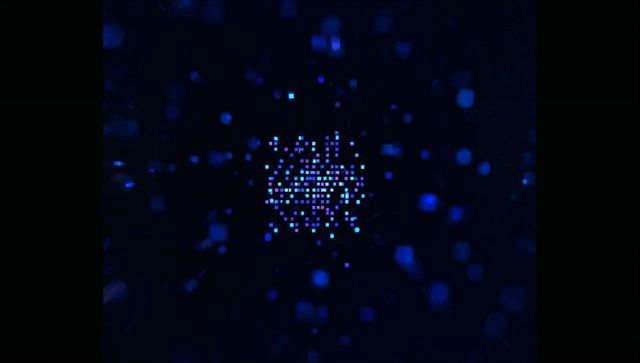 Gleaming Blue Pixels and Digital Brilliance