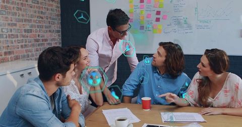 Creative Team Brainstorming in Modern Office Meeting Room