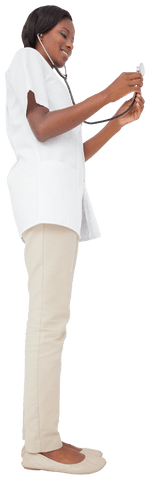 Nurse Checking Stethoscope with Transparent Dedication - Download Free Stock Videos Pikwizard.com
