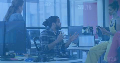 Team Discussing Financial Data Insights in Modern Office Environment - Download Free Stock Images Pikwizard.com