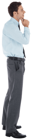 thoughtful businessman pondering with hand on chin transparent - Download Free Stock Videos Pikwizard.com