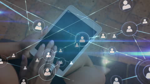 Connected Network Concept with Woman Using Digital Tablet