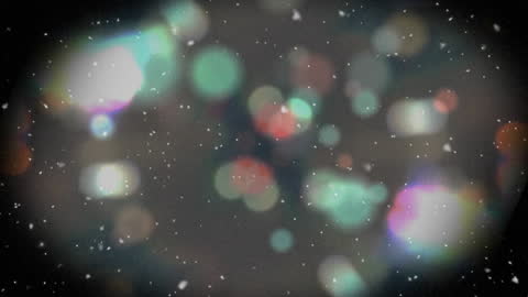 Colorful Bokeh and Falling Snowflakes Over Microbial Invockering Innovative Design