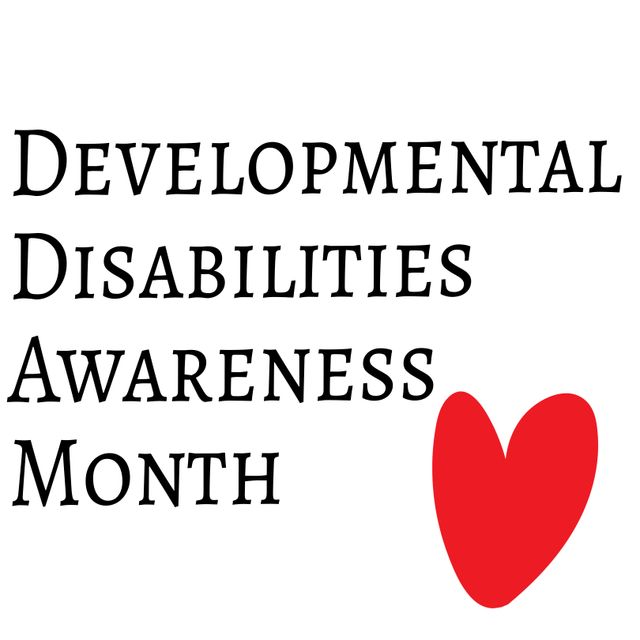 Developmental Disabilities Awareness Month Poster with Red Heart - Download Free Stock Templates Pikwizard.com