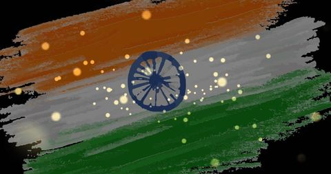 Artistic representation of indian flag with ashoka chakra