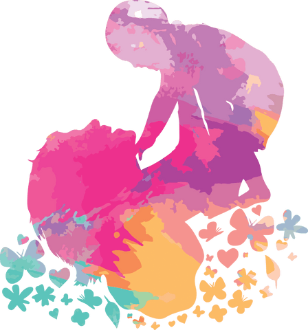 Abstract Mother and Child with Colorful Shapes on Transparent - Download Free Stock Videos Pikwizard.com