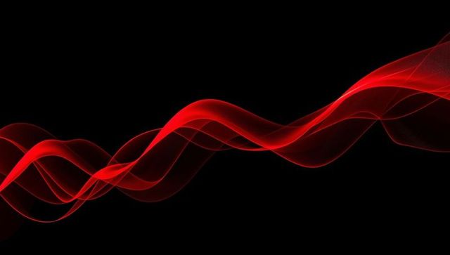 Dynamic Red Ribbon Wave on Black for Creative Designs