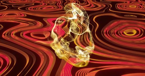 Abstract Digital Interface with Animated Yellow and Red Shapes - Download Free Stock Images Pikwizard.com