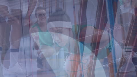 Female Athlete Balancing Strength with Technology Overlap