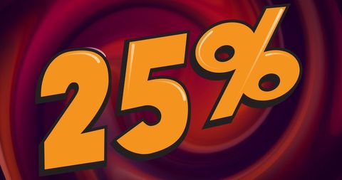 Bold 25 Percent Discount Over Colorful Swirl