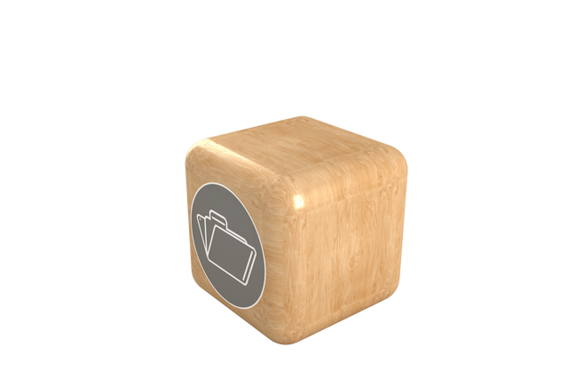 Wooden Cube with Document Folder Icon on Transparent Background - Download Free Stock Videos Pikwizard.com