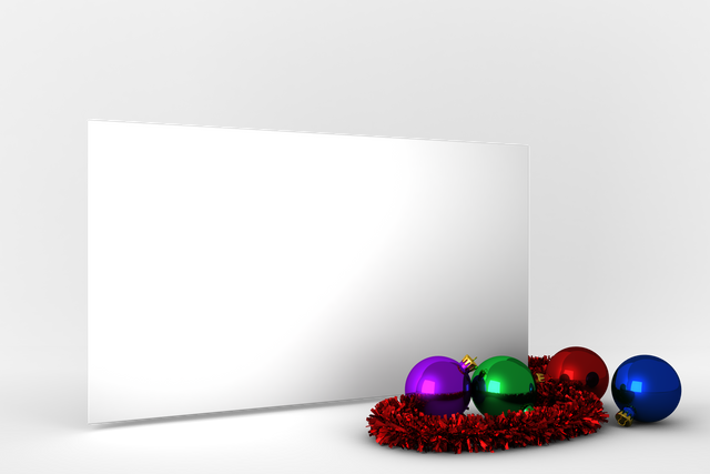 Transparent Blank Holiday Message Card with Christmas Decorations - Download Free Stock Videos Pikwizard.com