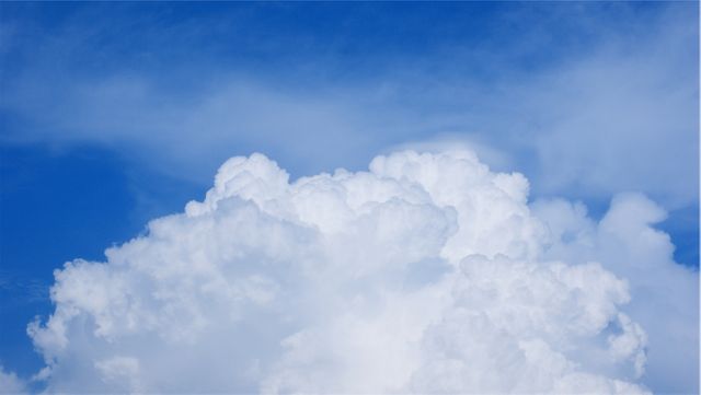Cumulus Clouds Against Clear Blue Sky - Download Free Stock Photos Pikwizard.com