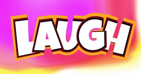 Vibrant laugh text on abstract colorful background