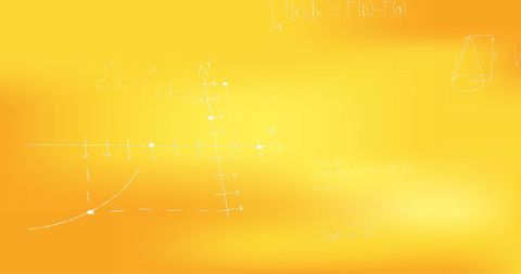 Handwritten Mathematics Formulas on Yellow Background