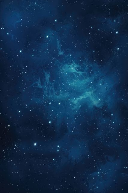 Ideal for use as background in sci-fi projects, educational materials about astronomy, desktop wallpapers, or inspirational visuals. This deep blue space filled with stars and celestial elements conveys a sense of wonder and the infinite nature of the universe.