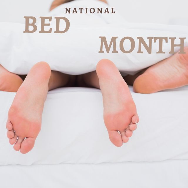 Bare Feet Under Blanket Celebrating National Bed Month - Download Free Stock Templates Pikwizard.com