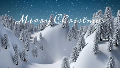 Winter Wonderland with Merry Christmas Text Animation