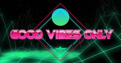 Retro Futuristic Neon Typography Grid Design