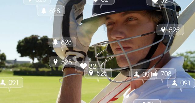 Cricket Player Growing Online Social Media Engagement - Download Free Stock Images Pikwizard.com