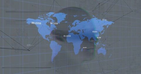 Projecting Global Data Visualization with Network Connections, Coordinate Overlays, Heatmap