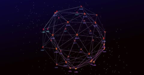 Futuristic Digital Network Sphere with Data Nodes - Download Free Stock Images Pikwizard.com