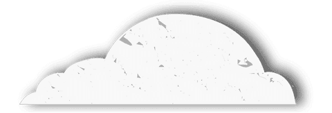 Minimalist transparent cloud silhouette with grey speckle texture