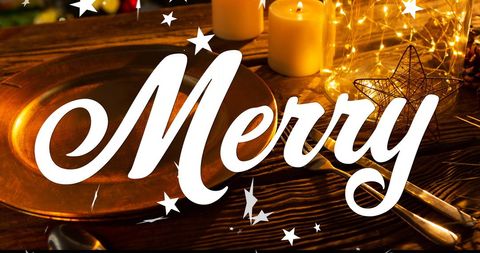 Festive holiday dining table with candlelight and decorations