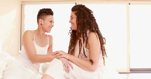 Couple Sharing Intimate Moment in Sunny Bedroom - Download Free Stock Images Pikwizard.com