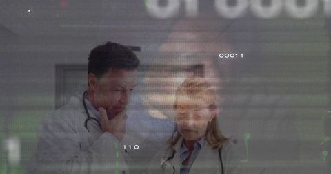 Doctors Analyzing Data with Digital Technology in Modern Hospital