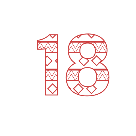 Red Number 18 with Pattern on Transparent Background - Download Free Stock Videos Pikwizard.com