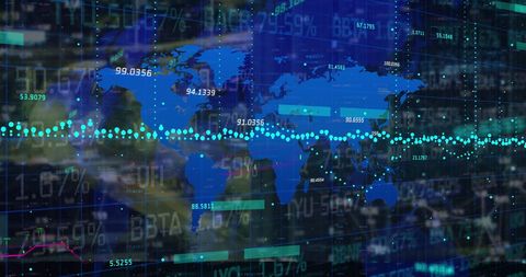 Animated Financial Data and Global Economy Over Cityscape - Download Free Stock Images Pikwizard.com