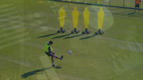 Soccer Free-Kick Practice with Data Overlay Visual