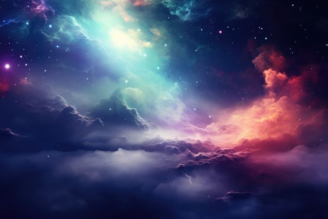 Vibrant Cosmic Landscape with Stars and Nebulae in Dreamlike Sky - Download Free Stock Photos Pikwizard.com