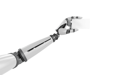 transparent robotic hand holding blank placard - Download Free Stock Videos Pikwizard.com