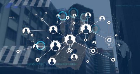 Digital Networking with Biometrics in Urban Space - Download Free Stock Images Pikwizard.com
