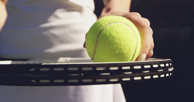 Tennis Player Ready to Serve with Ball and Racket - Download Free Stock Images Pikwizard.com