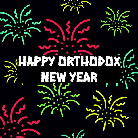 orthodox new year celebration with colorful fireworks display - Download Free Stock Templates Pikwizard.com