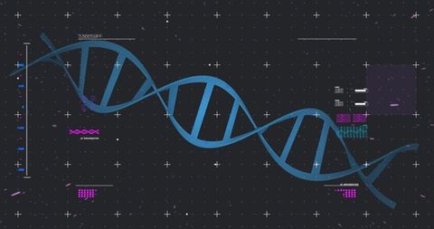 digital dna strand with data processing elements - Download Free Stock Images Pikwizard.com