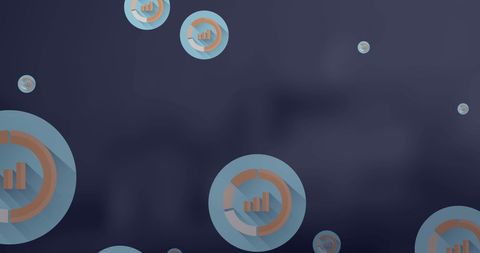 Futuristic data analytics with floating graphs on dark background