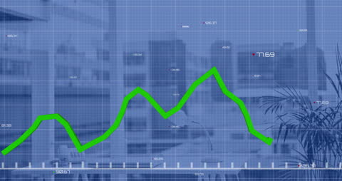 Digital Data Processing with Urban Cityscape Background