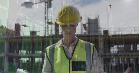 Female Architect Analyzing Data at Construction Site - Download Free Stock Images Pikwizard.com
